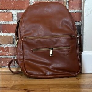 Fawn Design + Pask Brown Leather Backpack/Diaper bag Laptop bag